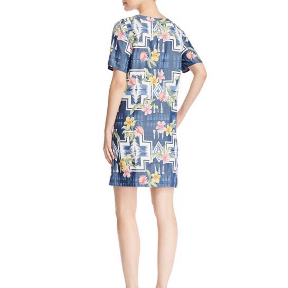 Tommy Bahama Aloha Shift denim Dress blue pink floral flowers yellow size XS - Picture 2 of 8